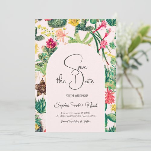 Colorful Vintage Cactus Collection Invitation