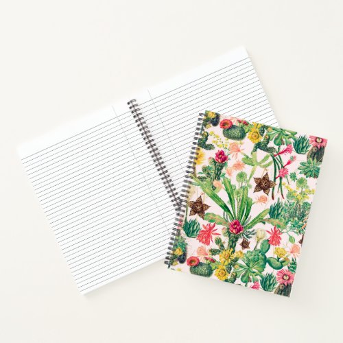 Colorful Vintage Cactus Collection Notebook