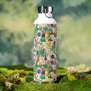 Colorful Vintage Cactus Collection Water Bottle