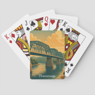 Colorful Vintage Chattanooga Tennessee Travel Poker Cards