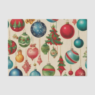 Colorful Vintage Christmas Hanging Ornaments  Tissue Paper