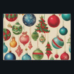 Colorful Vintage Christmas Hanging Ornaments  Wrapping Paper Sheets<br><div class="desc">Christmas ornaments</div>