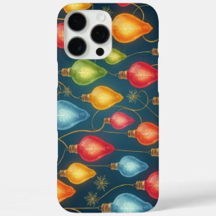 Colorful, vintage Christmas lights decor iPhone 16 Pro Max Case