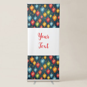 Colorful, vintage Christmas lights decor Retractable Banner