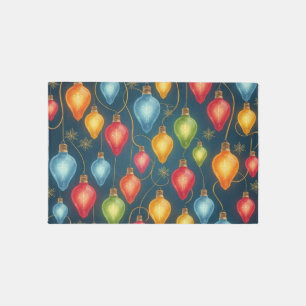 Colorful, vintage Christmas lights decor Rug