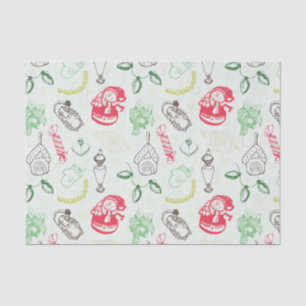Colorful vintage christmas snowman tissue paper