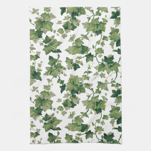 Colorful Vintage Climbing Ivy Kitchen Towel