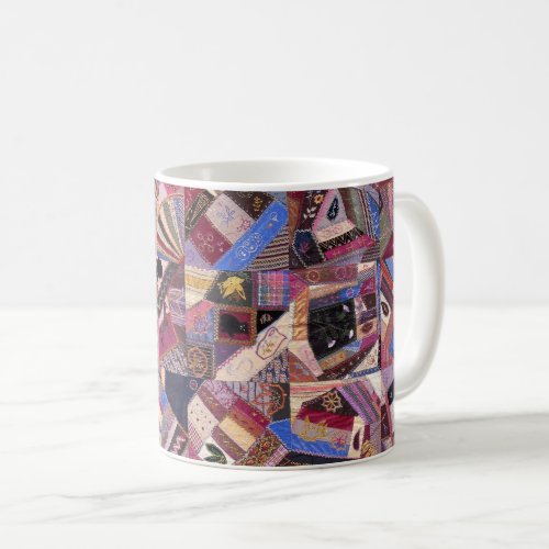 Colorful Vintage Crazy Quilt Coffee Mug