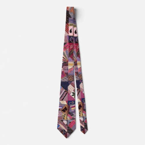 Colorful Vintage Crazy Quilt Neck Tie