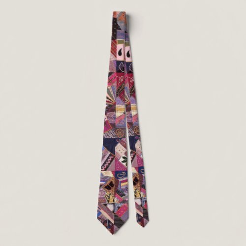 Colorful Vintage Crazy Quilt Neck Tie