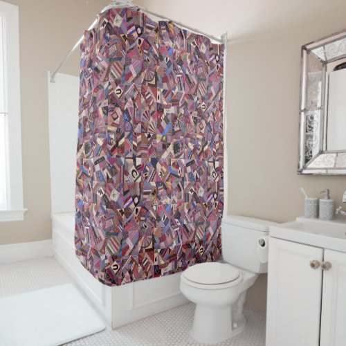 Colorful Vintage Crazy Quilt Shower Curtain