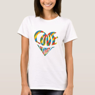 Colorful Vintage Cute Heart Love Myself Pop Art T-Shirt