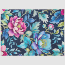 Colorful Vintage Fabric Art Tissue Paper