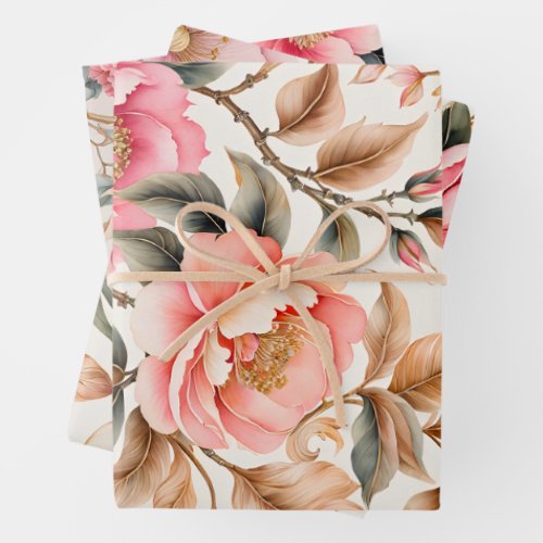 Colorful Vintage Fabric Art Wrapping Paper Sheets