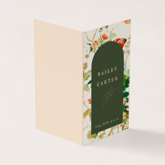 Colorful Vintage Floral Arch Business Card