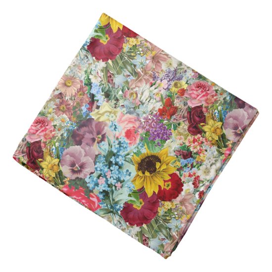 Colorful Vintage Floral Bandana