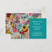 Colorful Vintage Floral Business Card (Front/Back)