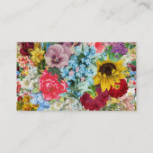 Colorful Vintage Floral Business Card (Back)