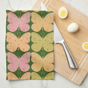Colorful Vintage Floral Butterfly Kitchen Towel