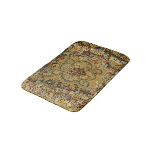 Colorful Vintage Floral Carpet Pattern Bath Mat