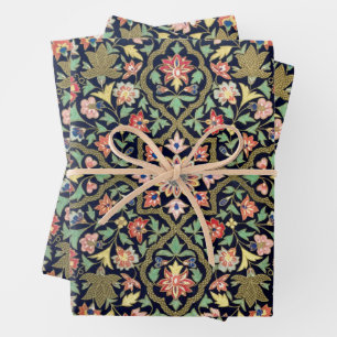 Colorful Vintage Floral Indian Mandala Pattern Wrapping Paper Sheets