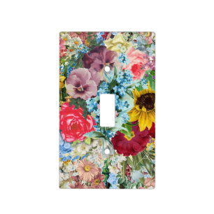 Colorful Vintage Floral Light Switch Cover