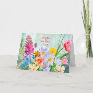 Colorful Vintage Floral Mother's Day Card