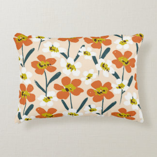 Colorful, vintage floral pattern. accent pillow