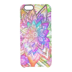 Colorful Vintage Floral Pattern Drawing Watercolor Clear iPhone 6/6S Case
