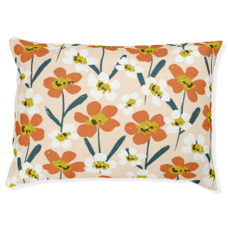 Colorful, vintage floral pattern. pet bed