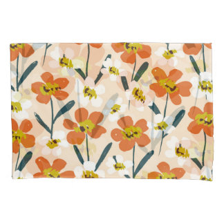 Colorful, vintage floral pattern. pillow case