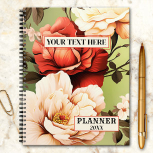 Colorful Vintage Floral Rose Planner