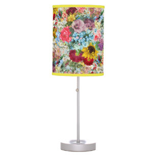 Colorful Vintage Floral Table Lamp