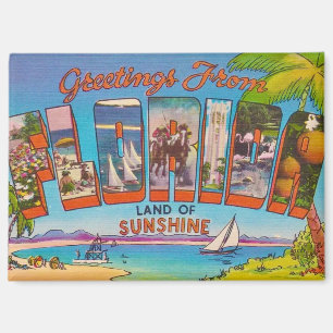 Colorful Vintage Florida Greetings Magnet