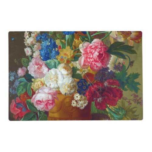 Colorful Vintage Flowers Art Painting Placemat