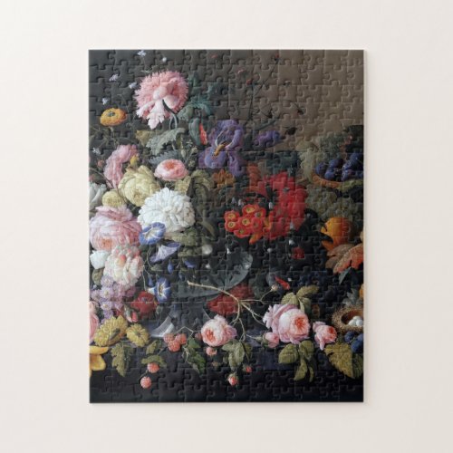 Colorful Vintage Flowers Vase Art Painting Jigsaw Puzzle