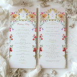 Colorful Vintage Garden Wedding Ceremony Program<br><div class="desc">Our Vintage Garden Wedding Ceremony Program is an embodiment of elegance and tradition. The front features a lavish floral arch with a monogram centerpiece, while the back details the wedding party and order of ceremony in a beautiful script. Delicate flowers in blush, coral, and sage cascade down the sides, meeting...</div>