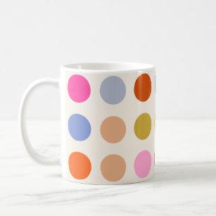 Colorful Vintage Geometric Dots Coffee Mug