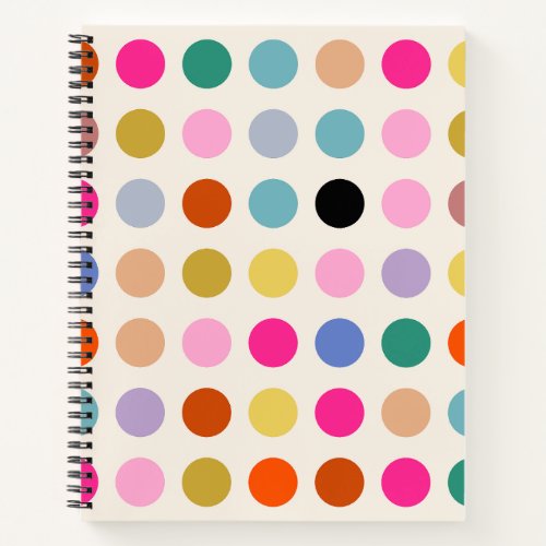 Colorful Vintage Geometric Dots Notebook