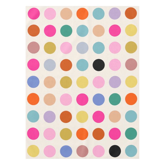 Colorful Vintage Geometric Dots Tablecloth (Front)