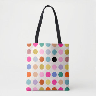 Colorful Vintage Geometric Dots Tote Bag