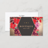 Colorful Vintage Gold Floral Boutique Business Card (Front/Back)