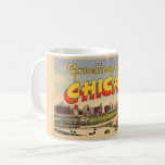 Colorful Vintage Greeting from Chicago  Coffee Mug<br><div class="desc">Very nice vintage postcard of Chicago repurposed on a mug.</div>