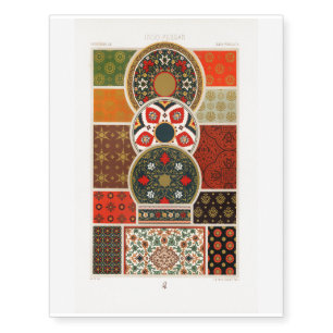 Colorful Vintage Indo-Persian pattern Temporary Tattoos