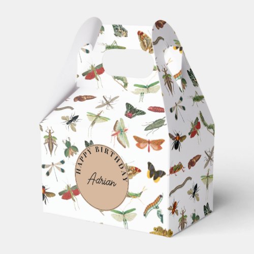 Colorful Vintage Insect Birthday Party Theme  Favor Boxes