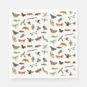 Colorful Vintage Insect Birthday Party Theme Napkins