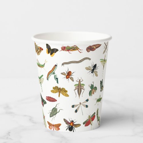 Colorful Vintage Insect Birthday Party Theme Paper Cups