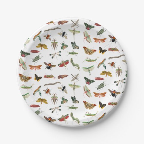 Colorful Vintage Insect Birthday Party Theme Paper Plates