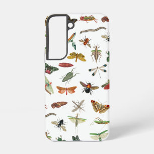 Colorful Vintage Insect Illustration Pattern Samsung Galaxy S22 Case