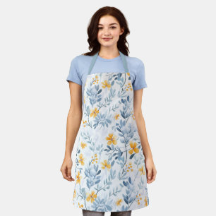 Colorful Vintage Inspired Floral Pattern Apron
